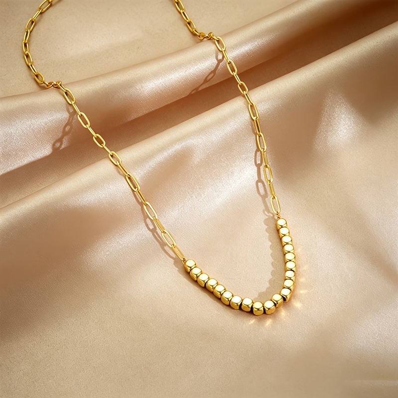 Elegant Chunky Golden Block Necklace for Women